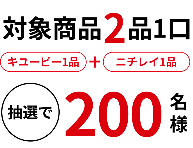 抽選で200名様