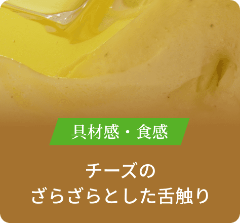 具材感・食感:チーズのざらざらとした舌触り