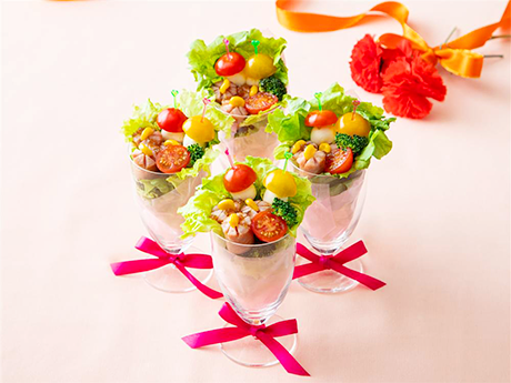 ウインナーとミニトマトのブーケサラダ