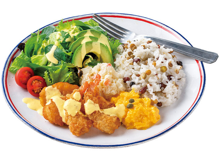 ミックスフライのベジコンボ〜ペイザンヌサラダ ドレッシング〜