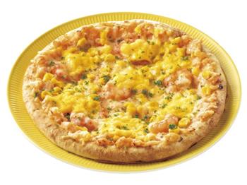 オニオン明太のスクランブルエッグピザ