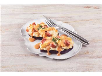 コブドレ仕立てのなすピザ