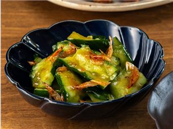 旨たれで和えた桜えびのたたききゅうり