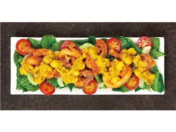 イカ唐揚げのチャナマサラサラダ