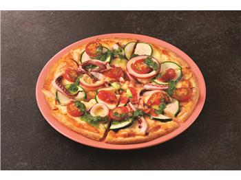 イカと彩り野菜のオマールソースピザ