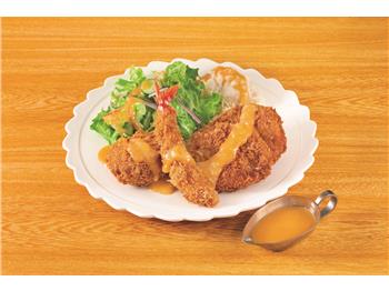 おろし野菜ドレッシングのミックスフライ定食