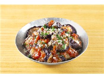 焼きなすのピリ辛トマトガーリック
