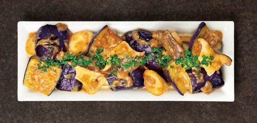 焼きなすとエリンギのアンチョビガーリックオニオン