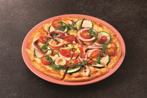 イカと彩り野菜のオマールソースピザ