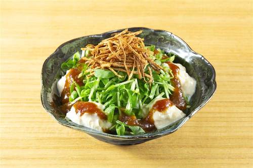 豆苗と生湯葉のゆず醤油がけ