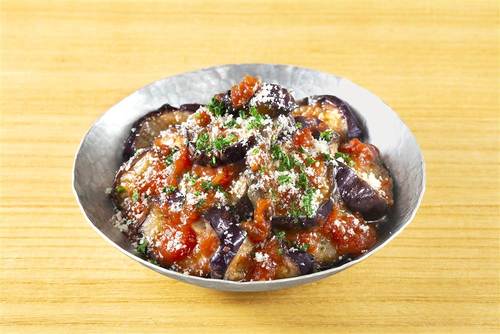 焼きなすのピリ辛トマトガーリック