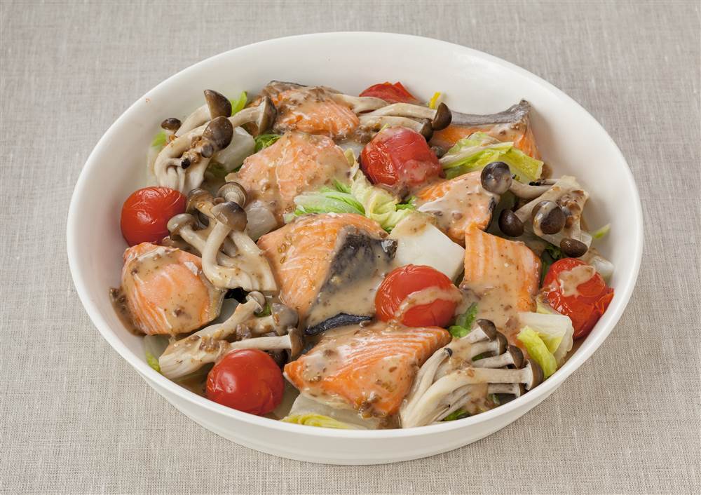 レンジでかんたん 白菜と鮭の蒸しサラダ とっておきレシピ キユーピー