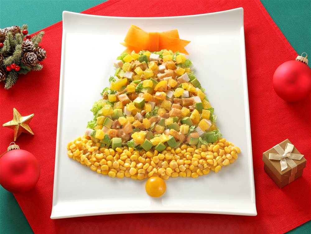 コーンたっぷり クリスマスベルのパワーサラダ とっておきレシピ キユーピー