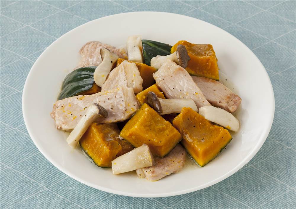 かぼちゃと豚ロースの蒸し煮 とっておきレシピ キユーピー