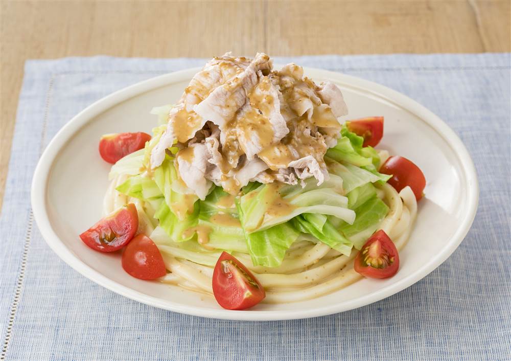 豚しゃぶとキャベツの深煎りごまサラダうどん とっておきレシピ キユーピー