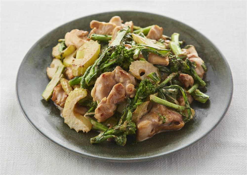 鶏もも肉と菜の花の味噌マヨソテー とっておきレシピ キユーピー