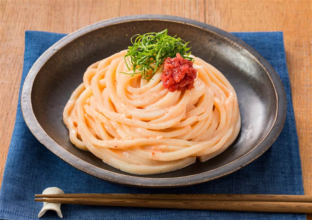 写真：梅干しの明太マヨうどん