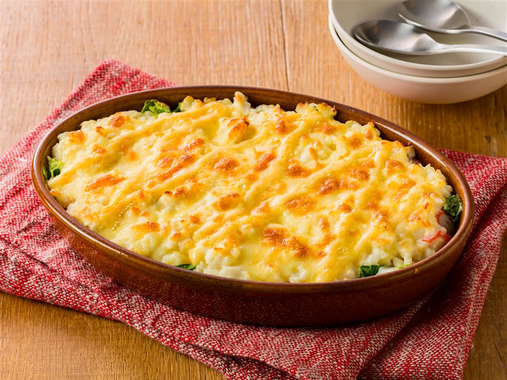 写真：塩もみ白菜のかんたんシーフードグラタン