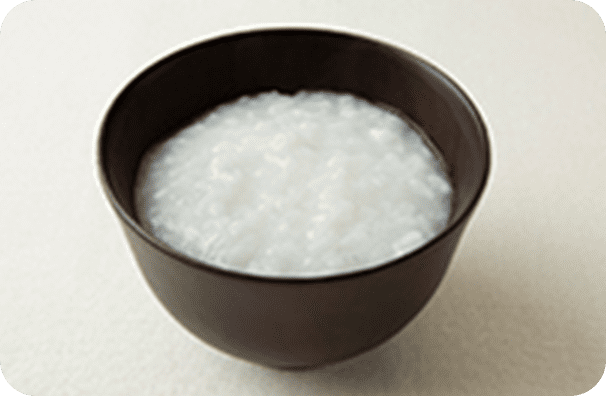舌でつぶせる区分のごはんのかたさの目安（全がゆ）