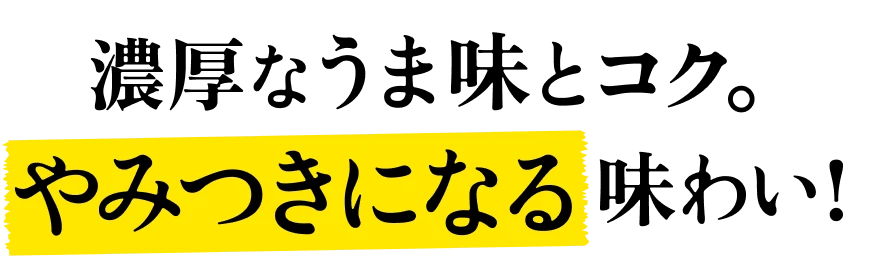 濃厚なうま味とコク。やみつきになる味わい